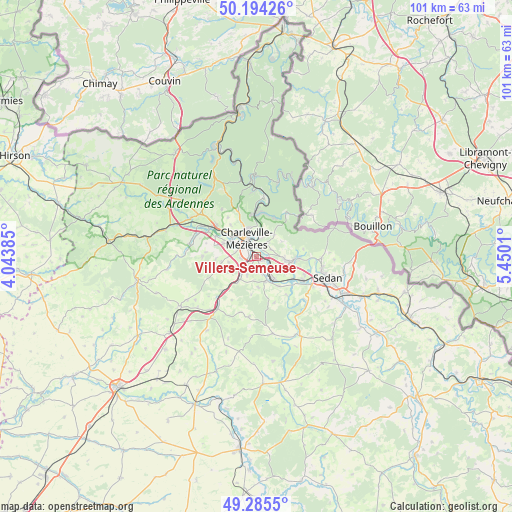 Villers-Semeuse on map