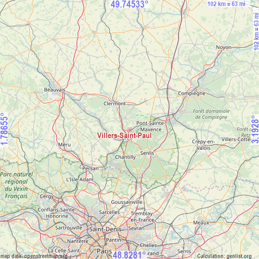 Villers-Saint-Paul on map