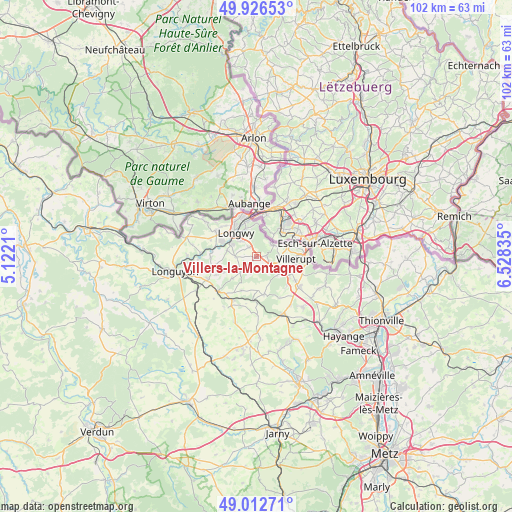 Villers-la-Montagne on map
