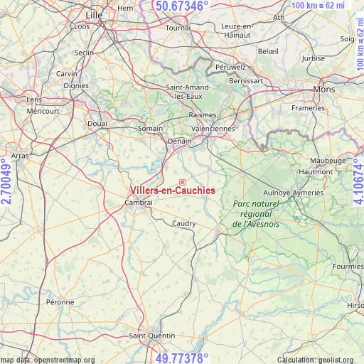 Villers-en-Cauchies on map