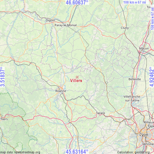 Villers on map