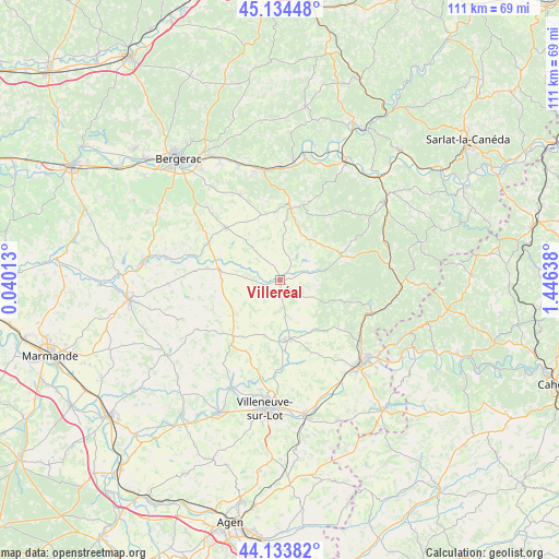 Villeréal on map