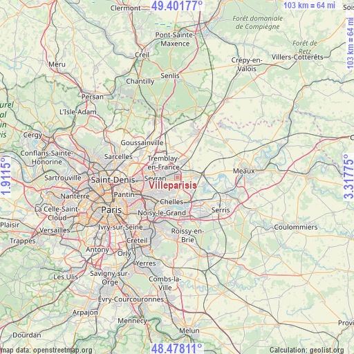 Villeparisis on map