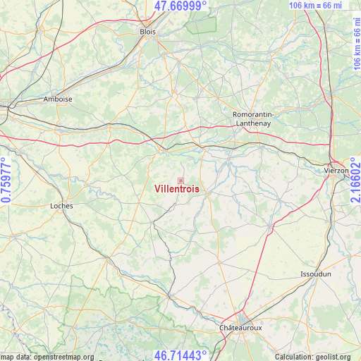 Villentrois on map