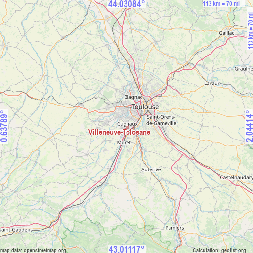 Villeneuve-Tolosane on map