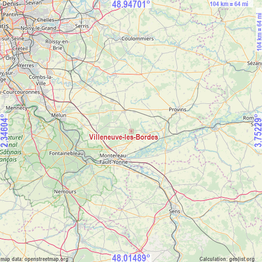 Villeneuve-les-Bordes on map