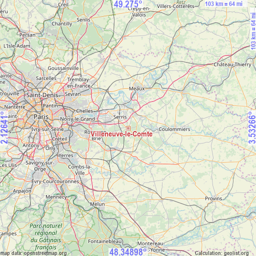 Villeneuve-le-Comte on map