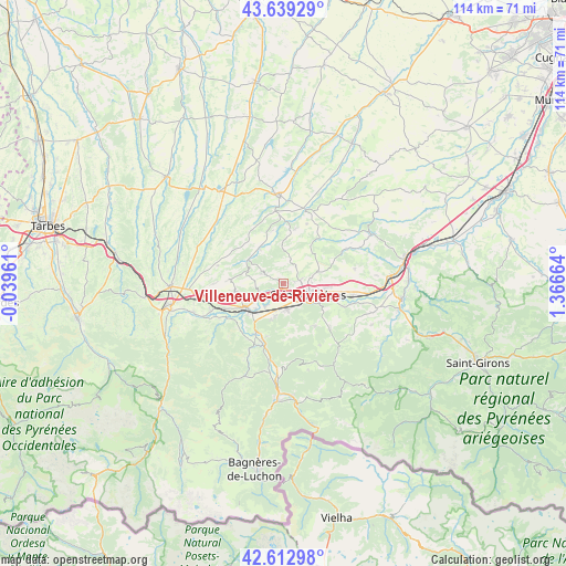 Villeneuve-de-Rivière on map