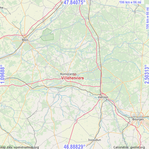 Villeherviers on map