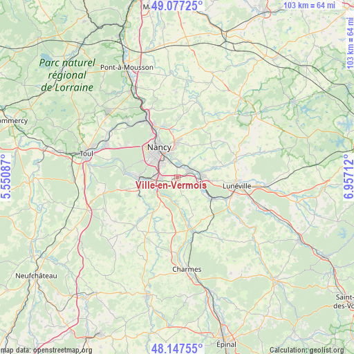 Ville-en-Vermois on map