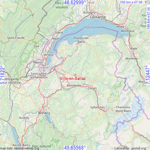 Ville-en-Sallaz on map
