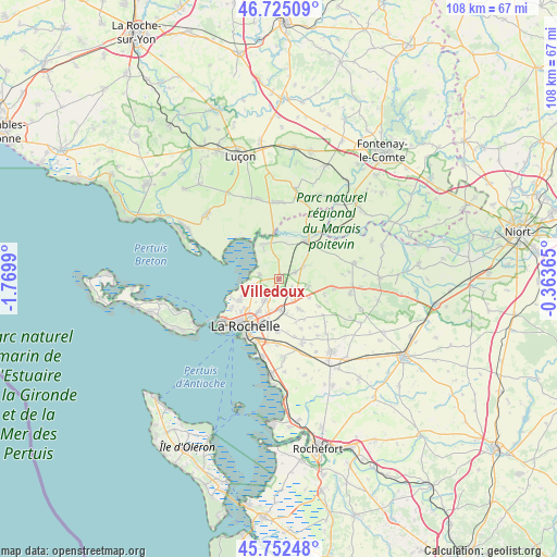Villedoux on map