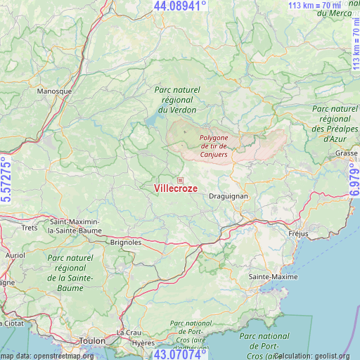 Villecroze on map