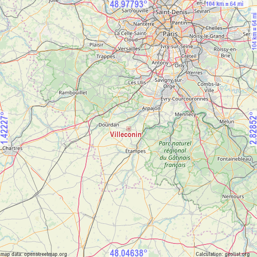 Villeconin on map