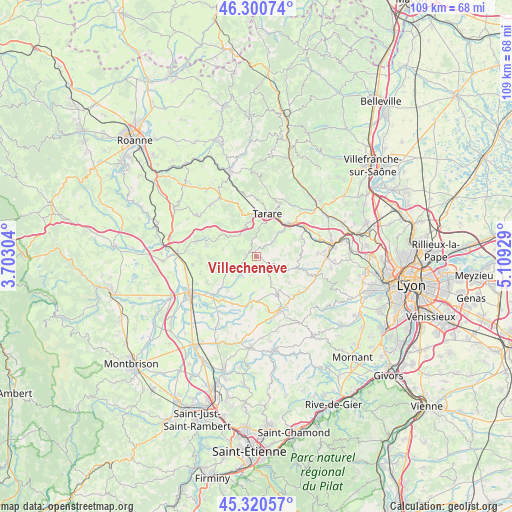 Villechenève on map