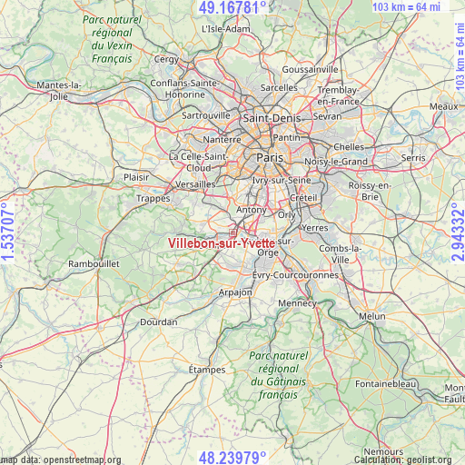 Villebon-sur-Yvette on map