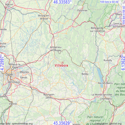 Villebois on map