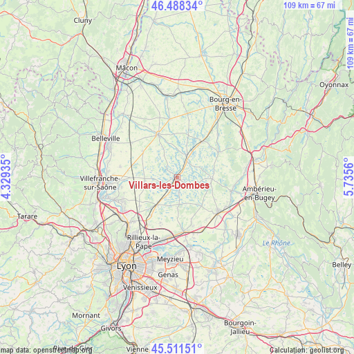 Villars-les-Dombes on map