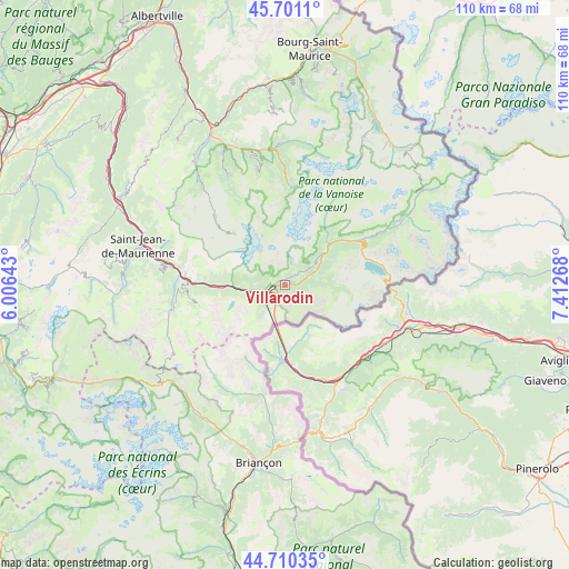 Villarodin on map