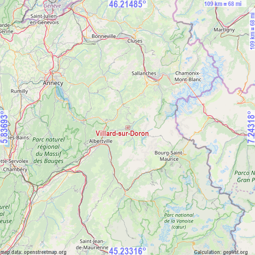 Villard-sur-Doron on map