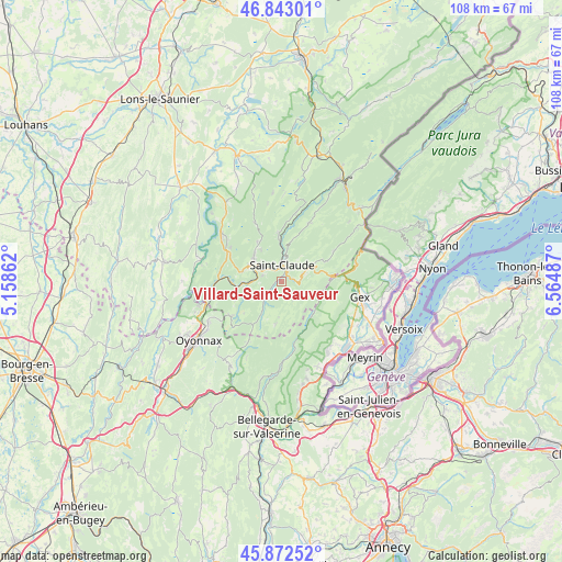 Villard-Saint-Sauveur on map