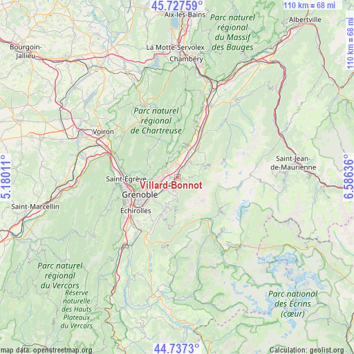 Villard-Bonnot on map