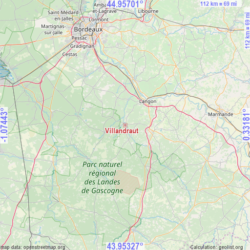 Villandraut on map