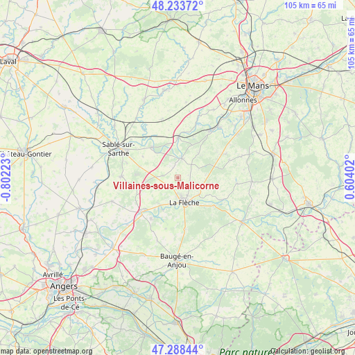 Villaines-sous-Malicorne on map