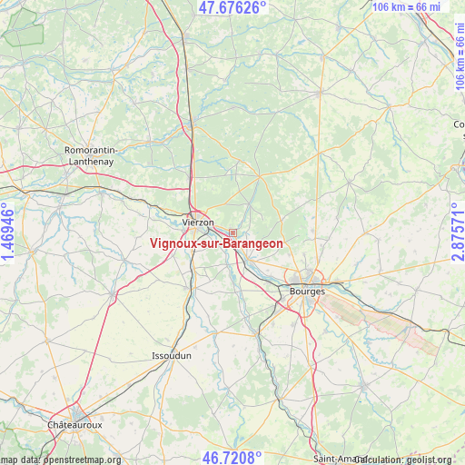 Vignoux-sur-Barangeon on map