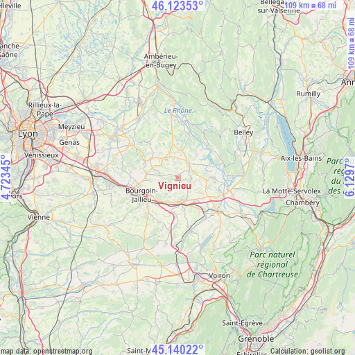 Vignieu on map