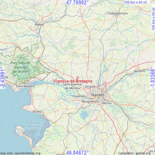 Vigneux-de-Bretagne on map