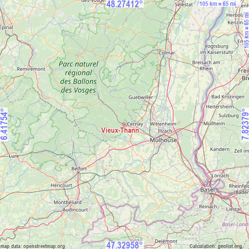 Vieux-Thann on map