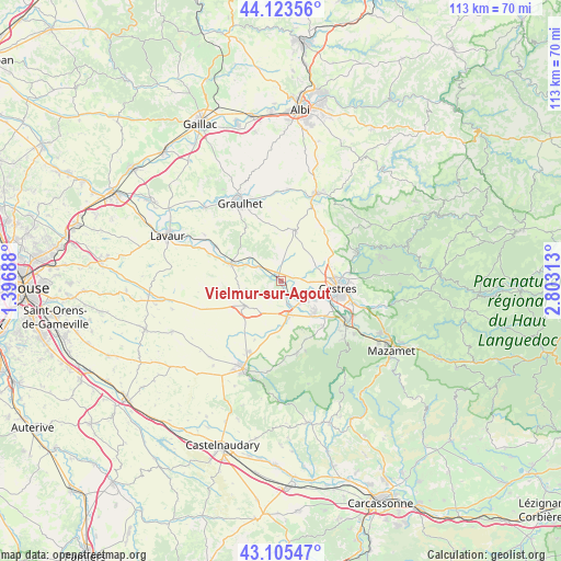 Vielmur-sur-Agout on map