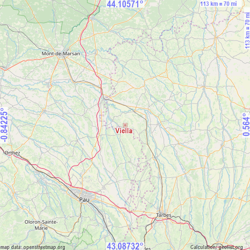 Viella on map