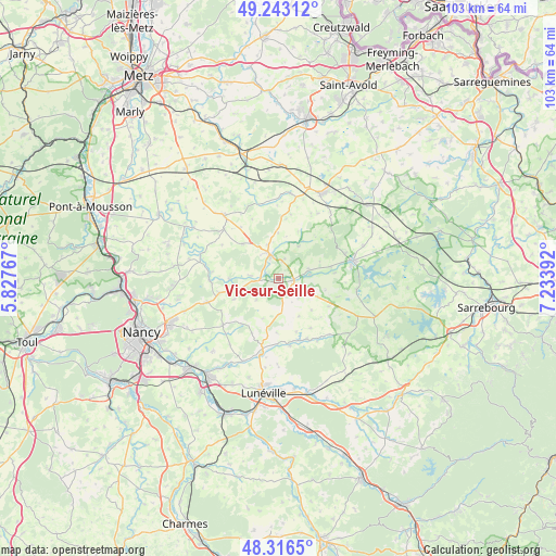 Vic-sur-Seille on map