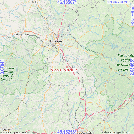 Vicq-sur-Breuilh on map