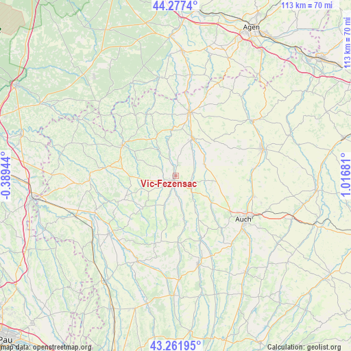 Vic-Fezensac on map