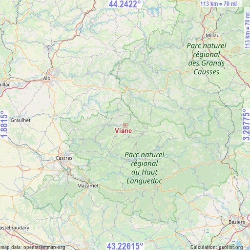 Viane on map