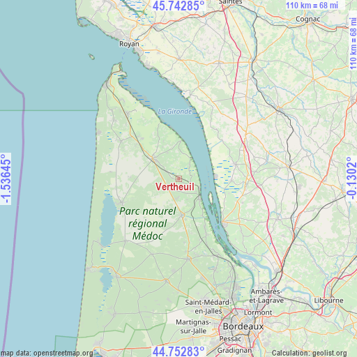 Vertheuil on map