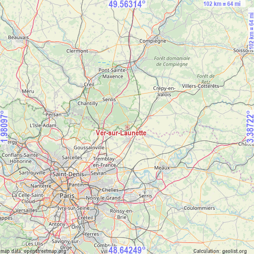 Ver-sur-Launette on map