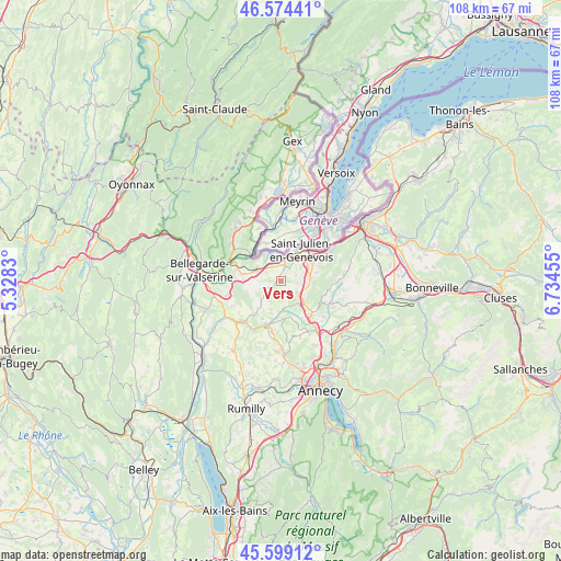 Vers on map