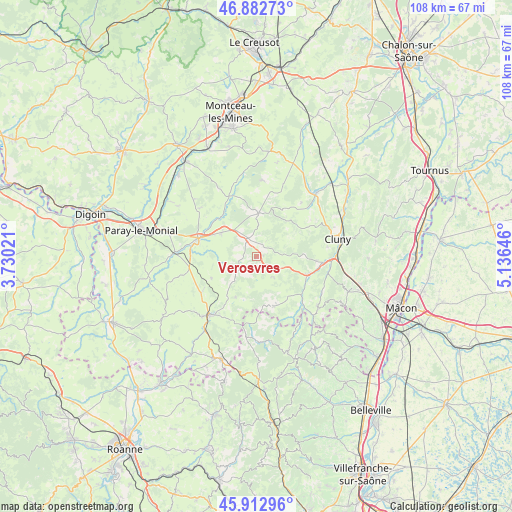 Verosvres on map