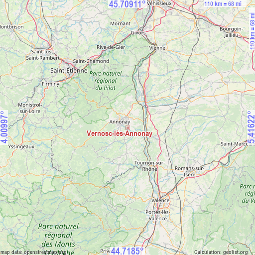 Vernosc-lès-Annonay on map