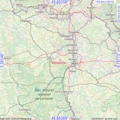 Vernéville on map