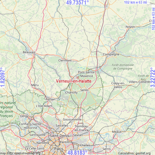 Verneuil-en-Halatte on map
