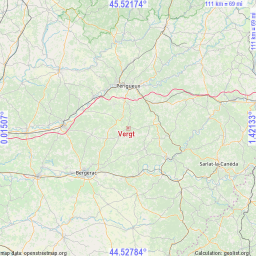 Vergt on map