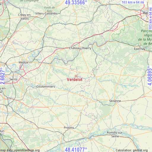 Verdelot on map