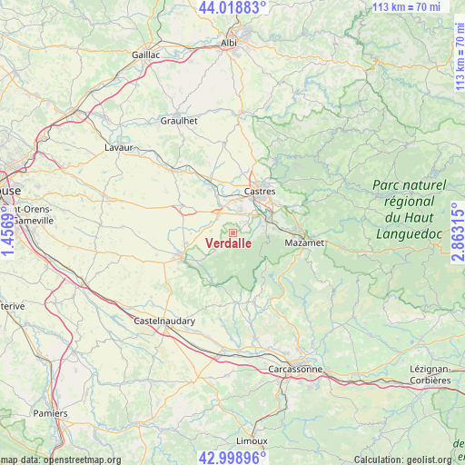 Verdalle on map