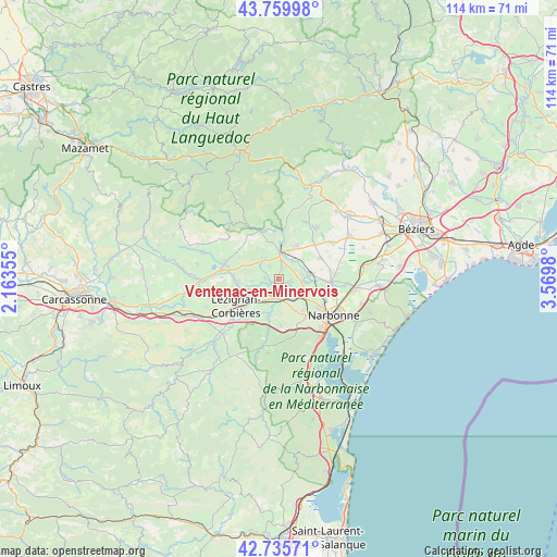 Ventenac-en-Minervois on map