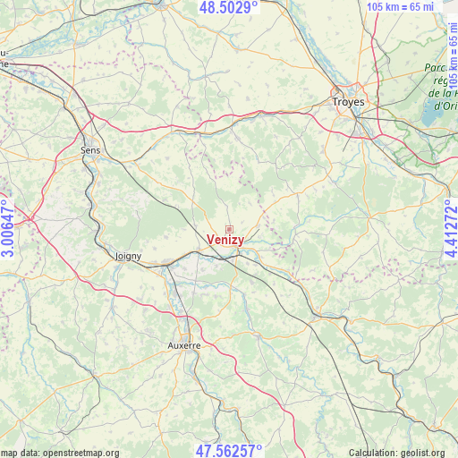 Venizy on map